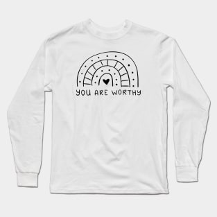 You Are Worthy | Line Art Design Long Sleeve T-Shirt